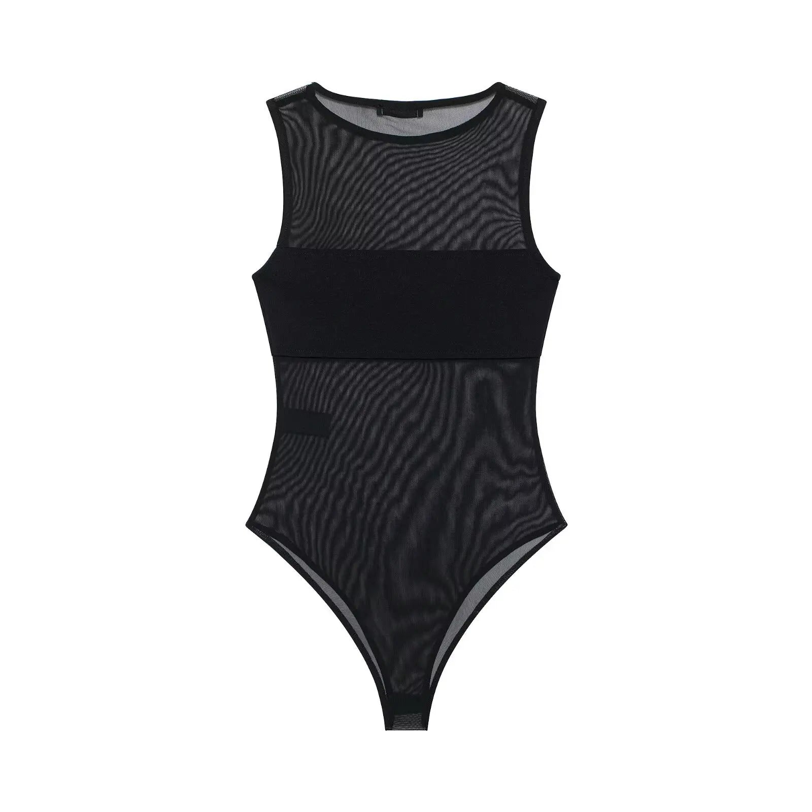 Women's Patchwork Silk Mesh Jumpsuit WHEF