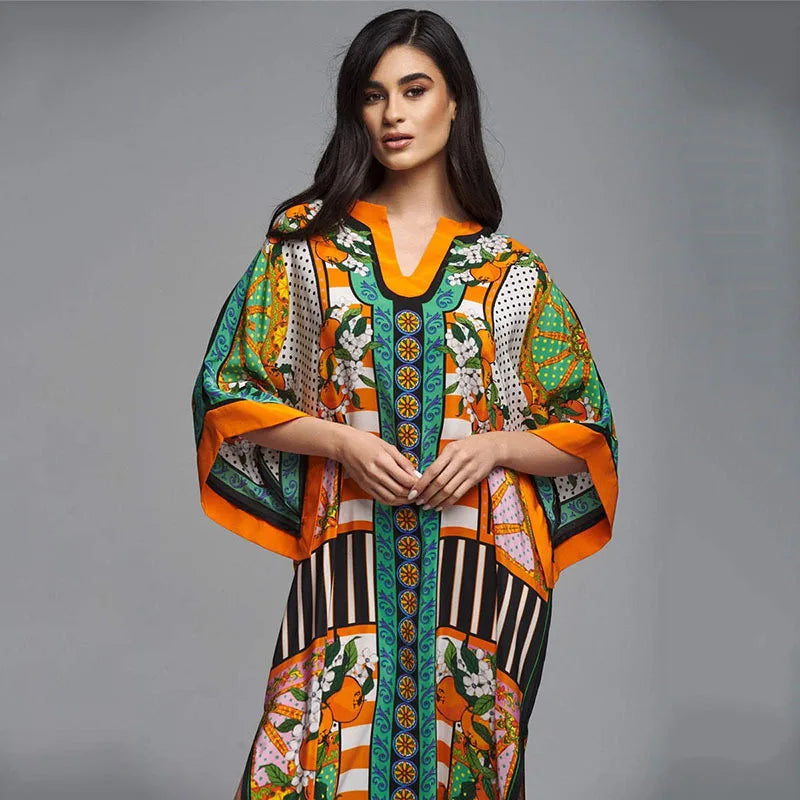 2026 Women Swimsuit Beach Cover Up dress Sleeve Kaftan Beach Tunic Long Pareos Bikinis Cover ups Summer Robe Plage Beachwear