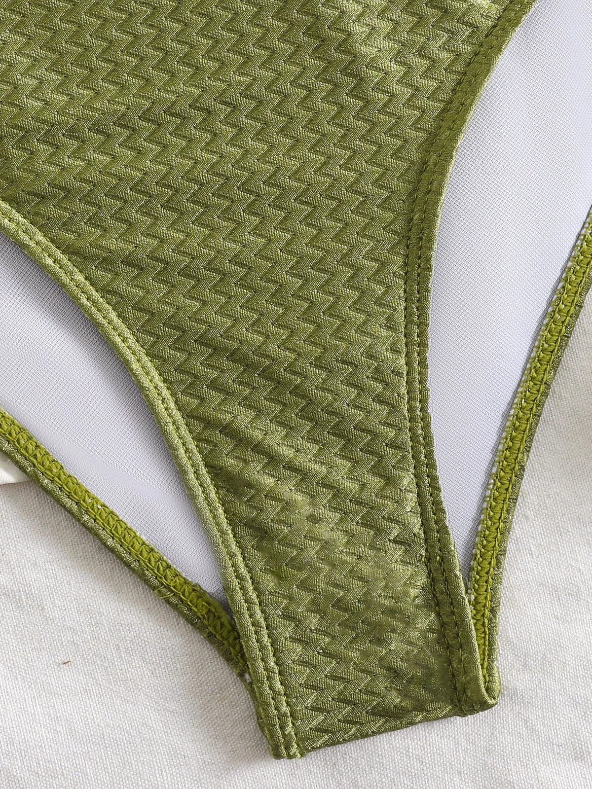 Sexy Metal Buckle High Waist Bikini Set Women Black Green Pleate Push Up Bra Swimwear Beach Bathing Suit Two Piece Swimsuit 2026