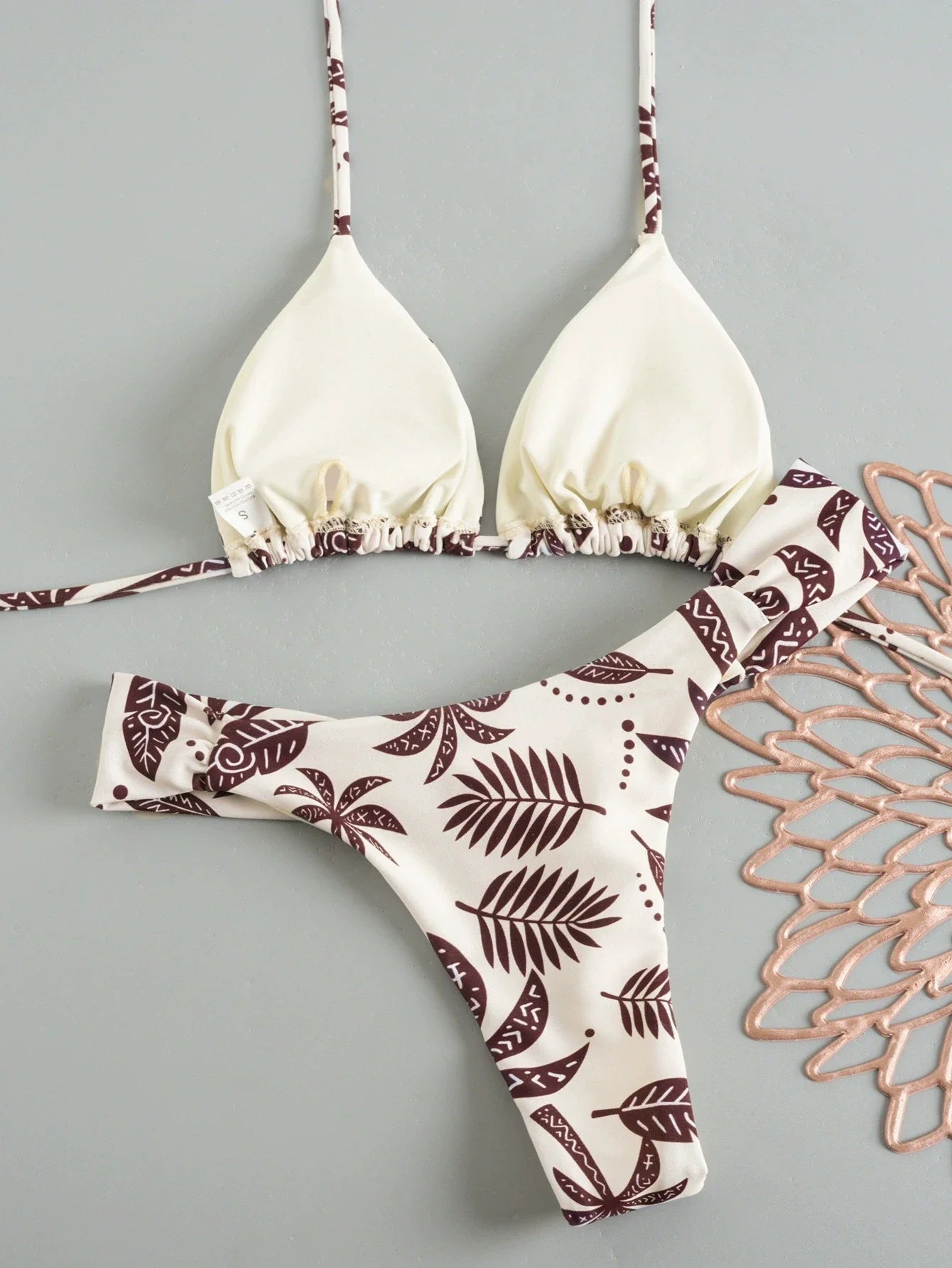 2026 Printed Thong Bikinis Padded Trikini Swimsuit Women Sexy Brazilian Swimwear Female Bathers Bathing Swimming Swim Suit