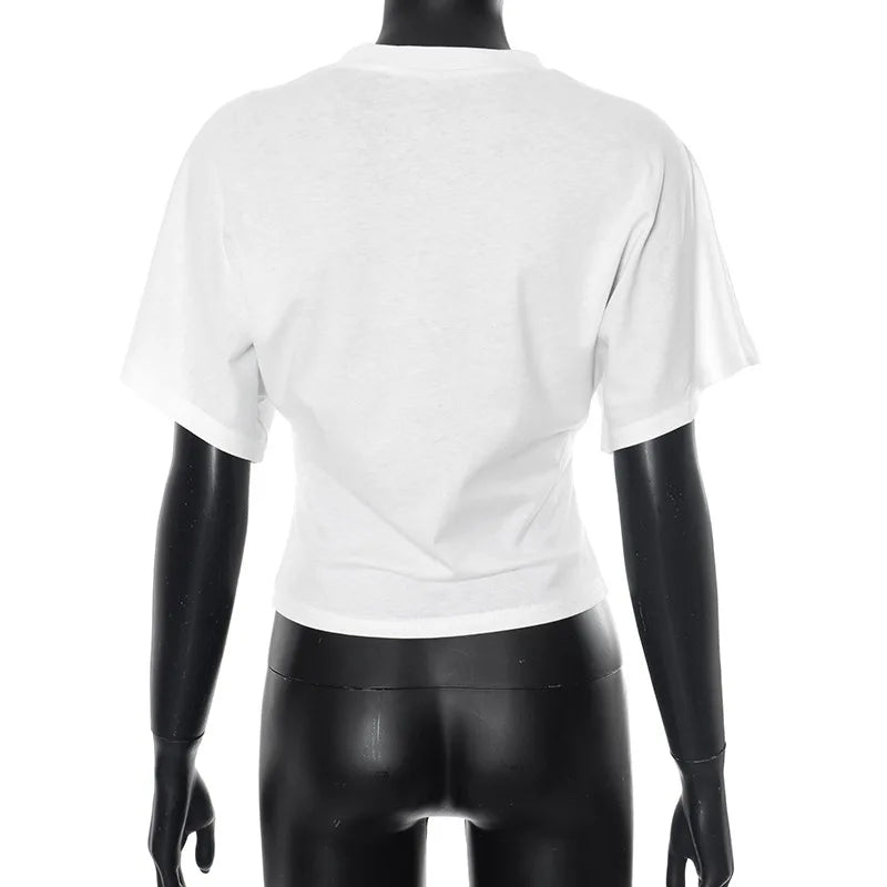Fashion Casual Solid Gray Cropped T-shirt 2026 Woman Clothes O-neck Corset Tops Streetwear Girls Summer Autumn Short Tee Shirts