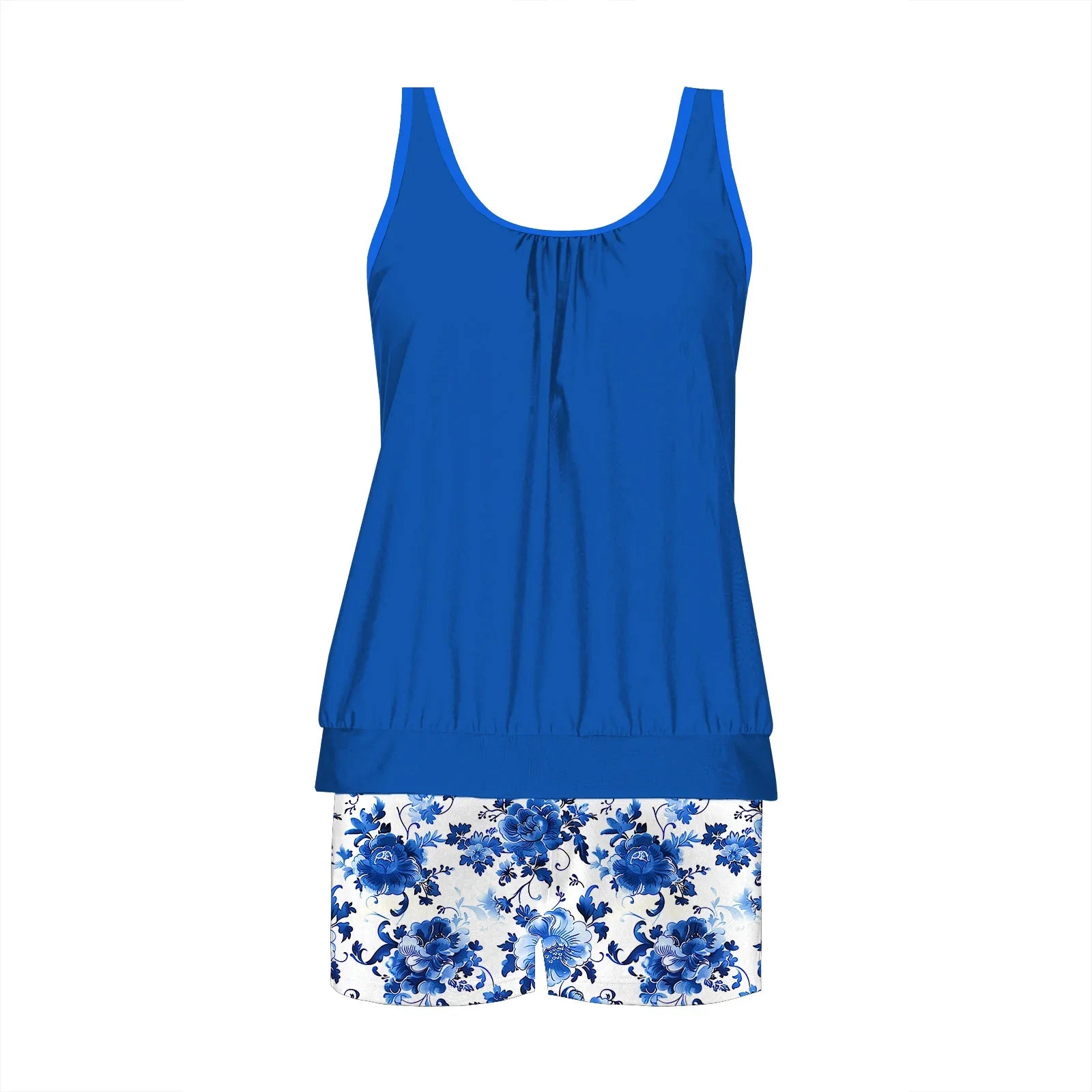 2026 Pinted Floral Tankini Two Pieces Swimsuit Women Vintage Swimwear Female Bathers Bathing Swimming Swim Suit Beachwear