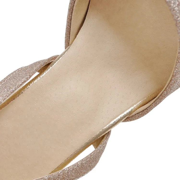 Women's Sandals Summer New Style Fashion Fish Mouth Open Toe Buckle Thick Heel High Heel Women's Shoes Plus Size 33-43 High 11cm