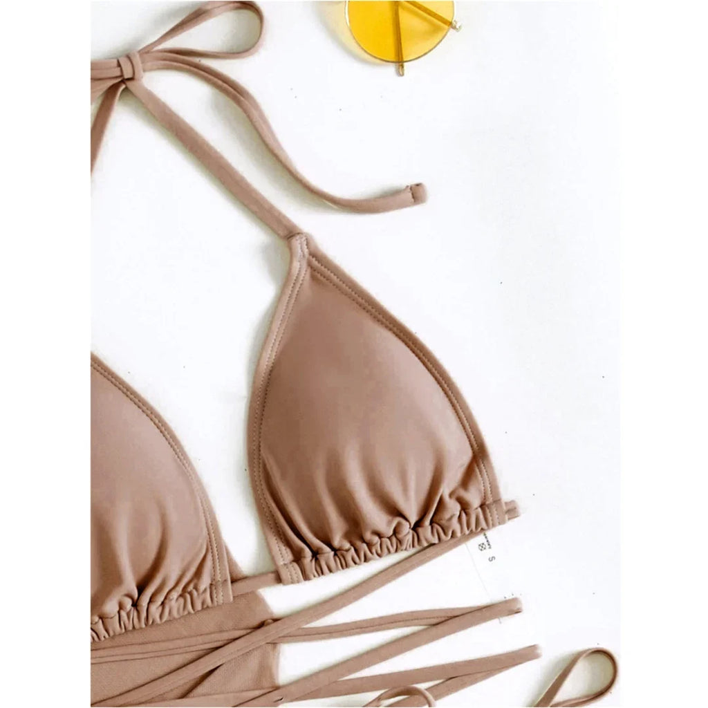 S - XL With Tassel Skirt Long Sleeve Bikini Women Swimwear Female Swimsuit Four-pieces Bikini set Bather Bathing Suit Swim V7060