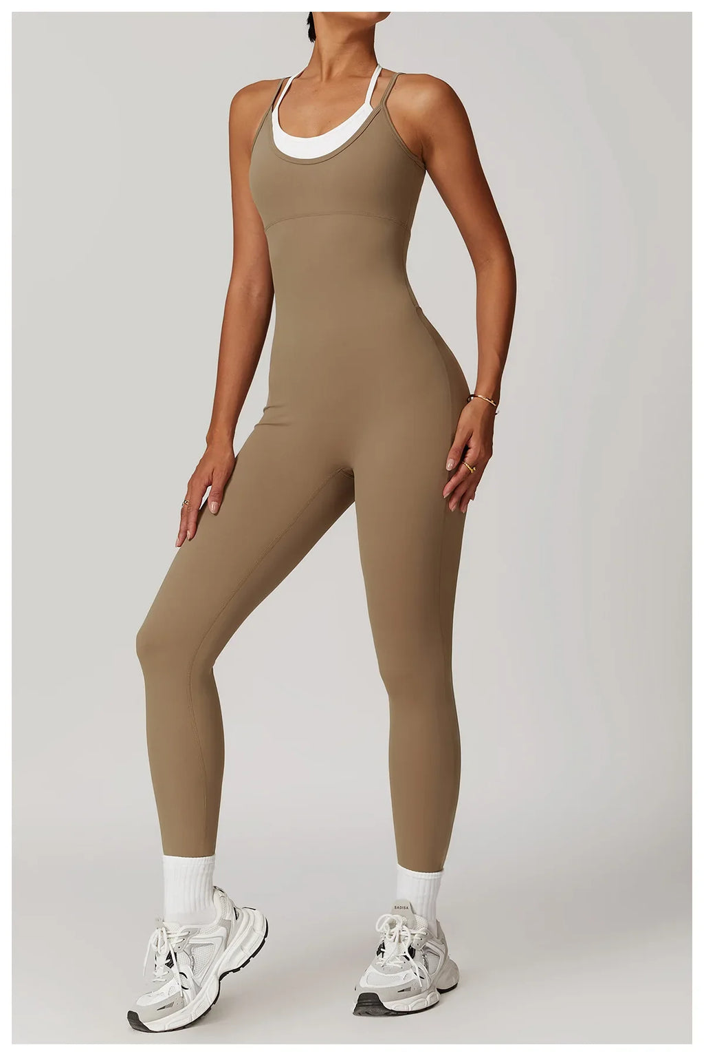 Yoga Jumpsuit Fake two color contrast halter sport jumps Women Push Up Gym Fitness Overalls Sport Outfit Sportswear Clothes 8843