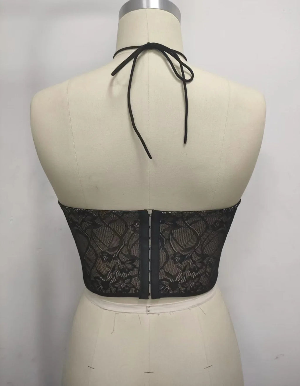 Sexy Chinese Style Fishbone Corset Top Women Chic Black Double-layer Lace Slimming Buckle Suspender Club Daily Camis Vest