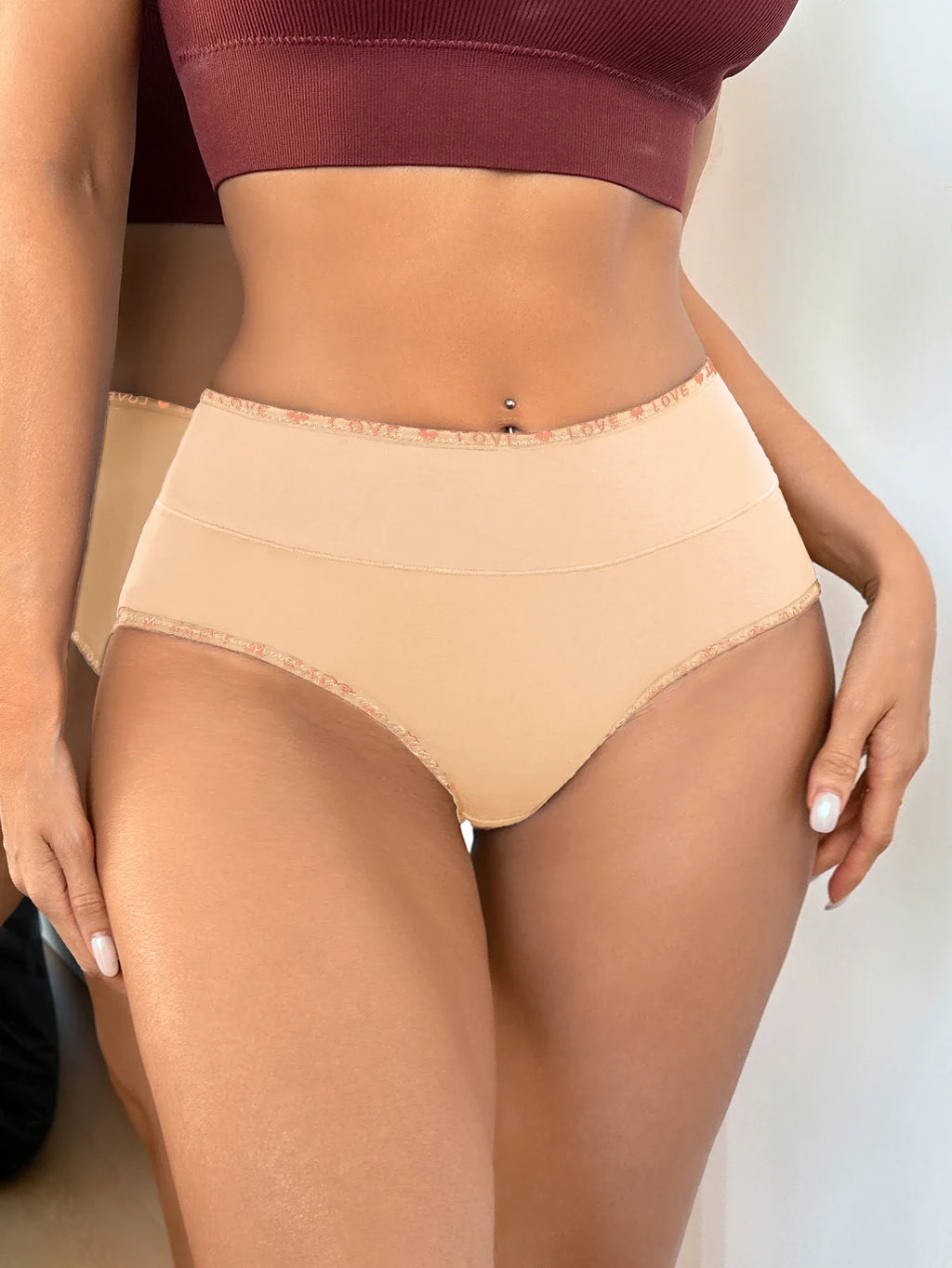 S-XXL Seamless Women Panties Daily High Waisted Soft Underwear Female Solid Color Briefs Ladies Intimate Wear