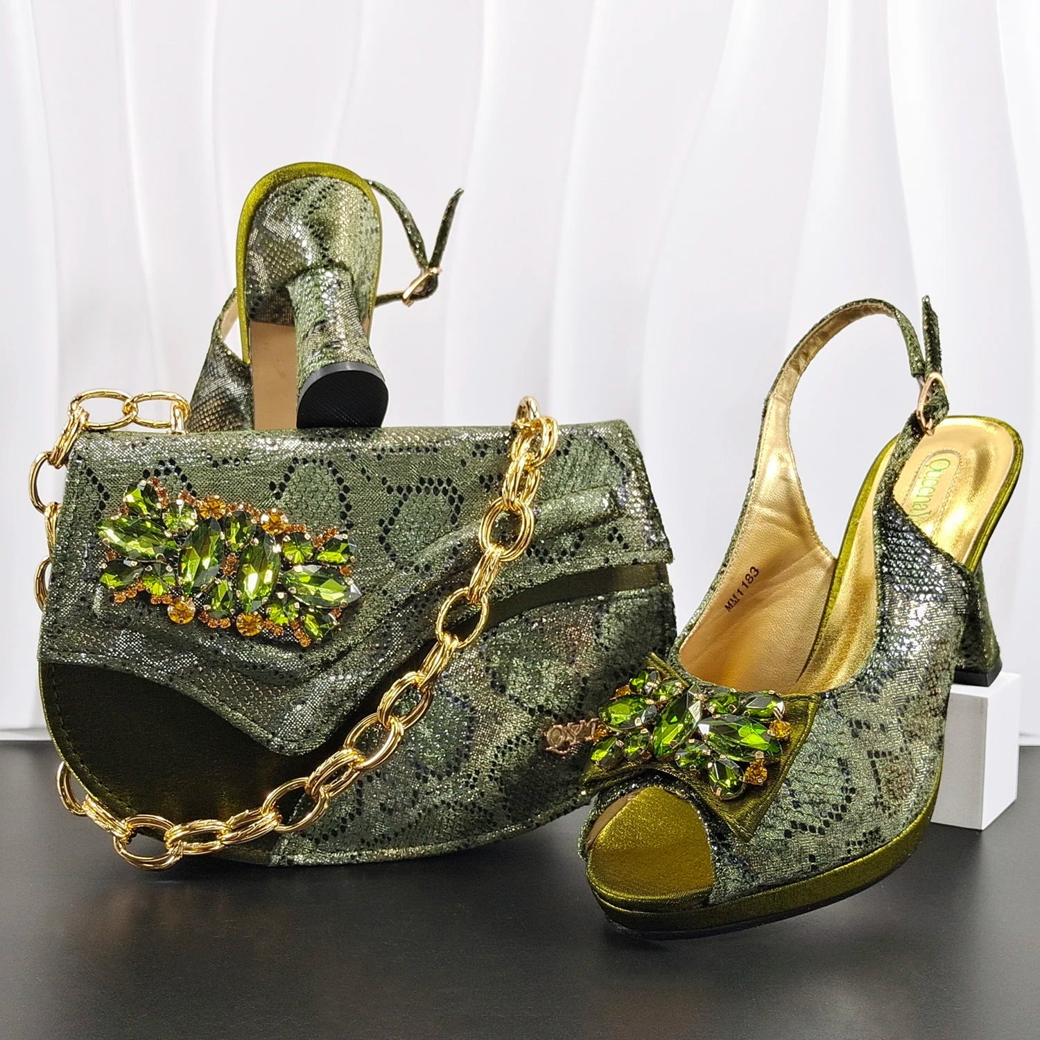 Doershow Lastest Italian Design Fashion Style Ladies Shoes with Matching Bag Set 2026 Nigerian Shoes and Bag Set!  HG1-1
