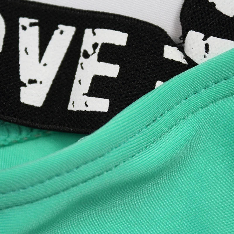 Bikini 2026 Sexy Green Swimwear Swimsuit Women Letter Bandage Bikinis Set Bathing Suit Beach Bikini Female Push Up High Quality