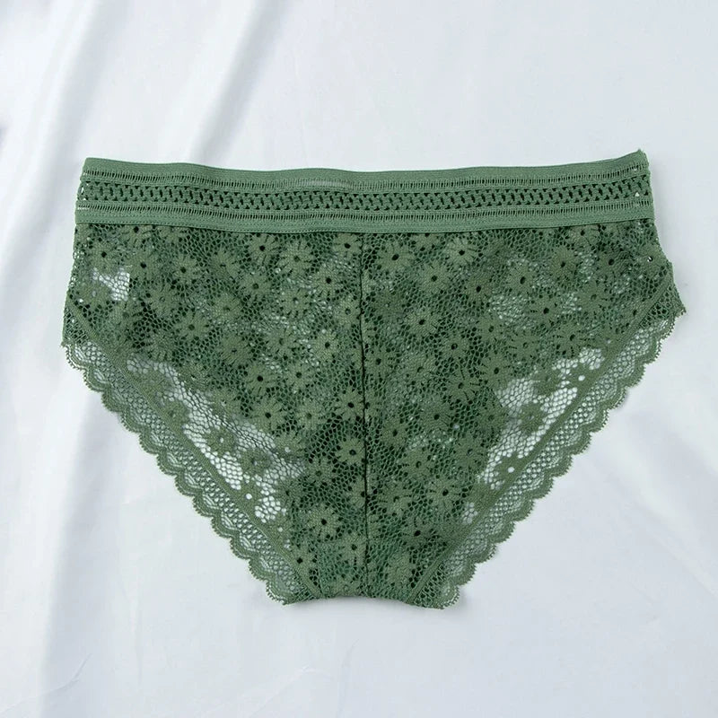 Women Floral Lace Bras Suit Solid Underwear Padded Breathable Vest With Briefs Sexy Hollow Out Bralette Thin Lingerie One Size
