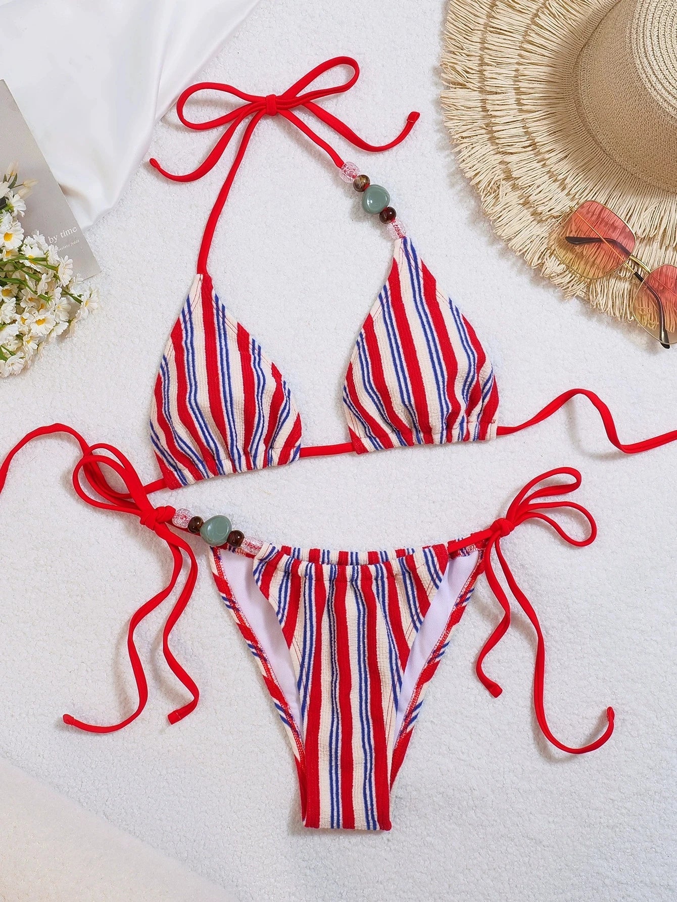 DEKA Sexy Push Up Bra Striped Bikinis Sets Women Bandage Triangle Swimsuit Brazilian Summer Holiday Bathing Suit Swimwear