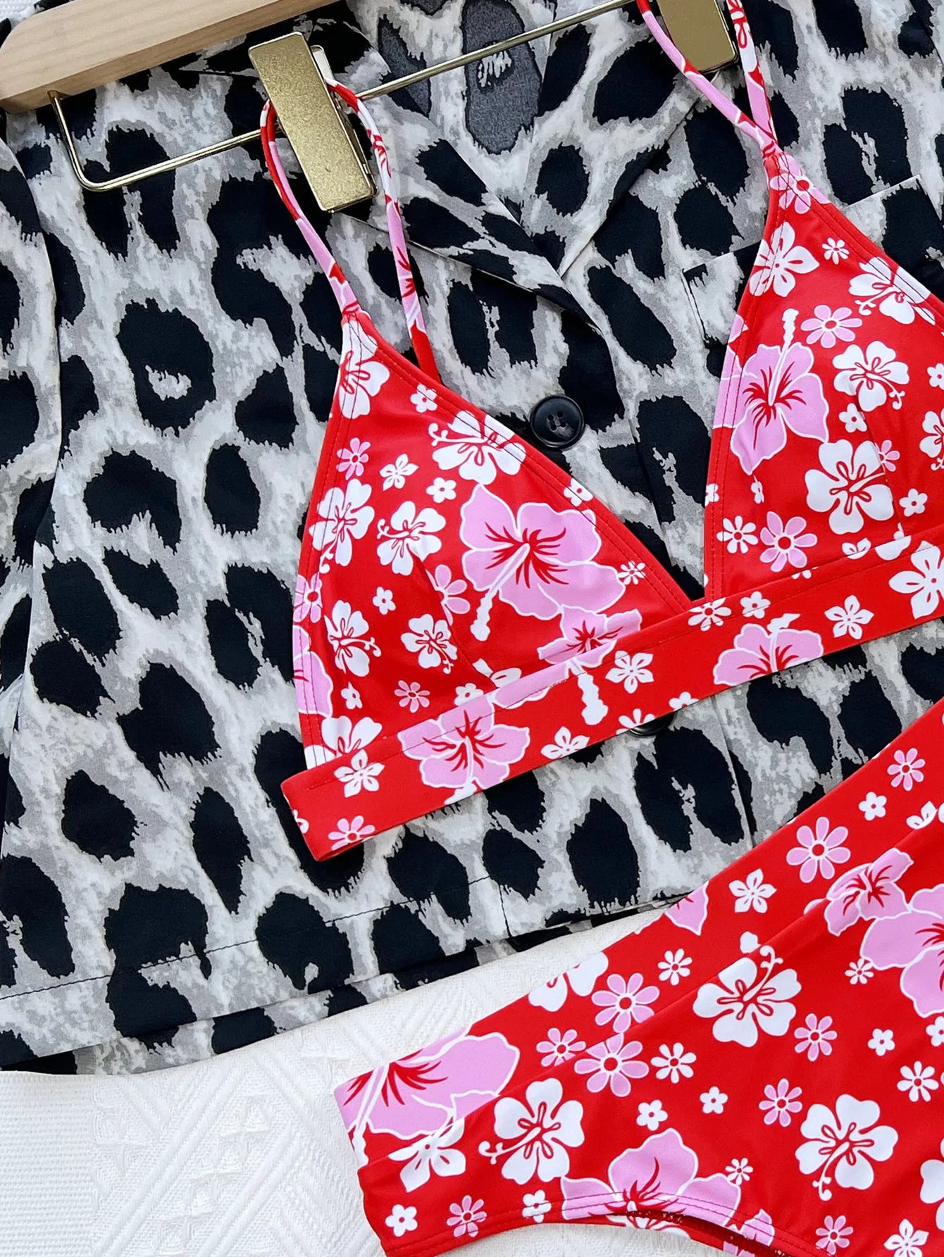 Bikini 2026 Sexy Swimwear Swimsuit Women Push Up High Waist Backless Floral Print Red Bikinis Set Bathing Suit Beach Bikini New