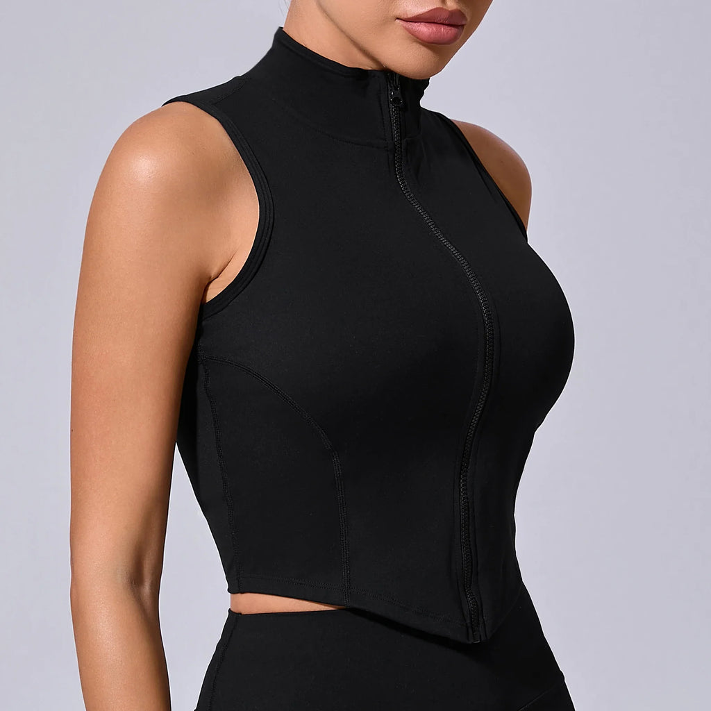 No Padded Sports Top Women Gym Vest 2025 Zipper Fitness T-shirts Woman Compressed Shirt Yoga Clothing Sportswear