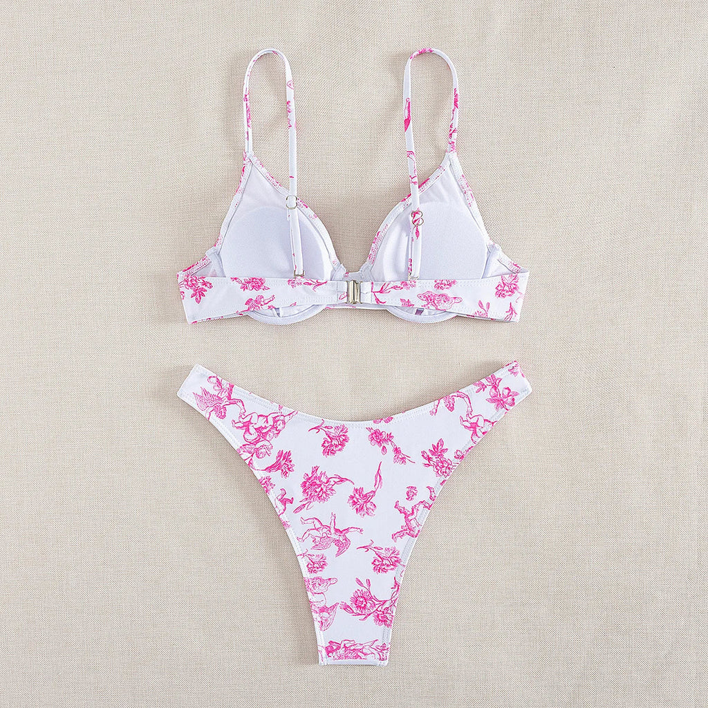 sexy print push up bikinis sets two pieces underwire swimsuit bikini swimsuit Swimwear Biquini conjunto de bikini tankini