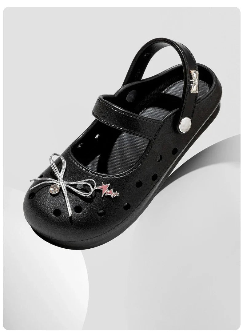 Cute DIY Bow Knot Indoor Street Slippers For Women Fashion Clogs Female Summer Shoes Soft EVA Anti-slip Ladies Home Beach Slides