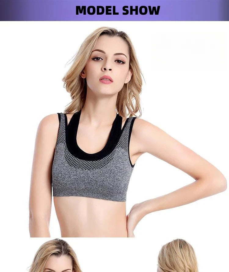 6 Colors Sports Bra Women Cross Hollow Back Gym Jogging Crop Top Female Tops Yoga Fitness Shockproof Vest Sport Bras for Women