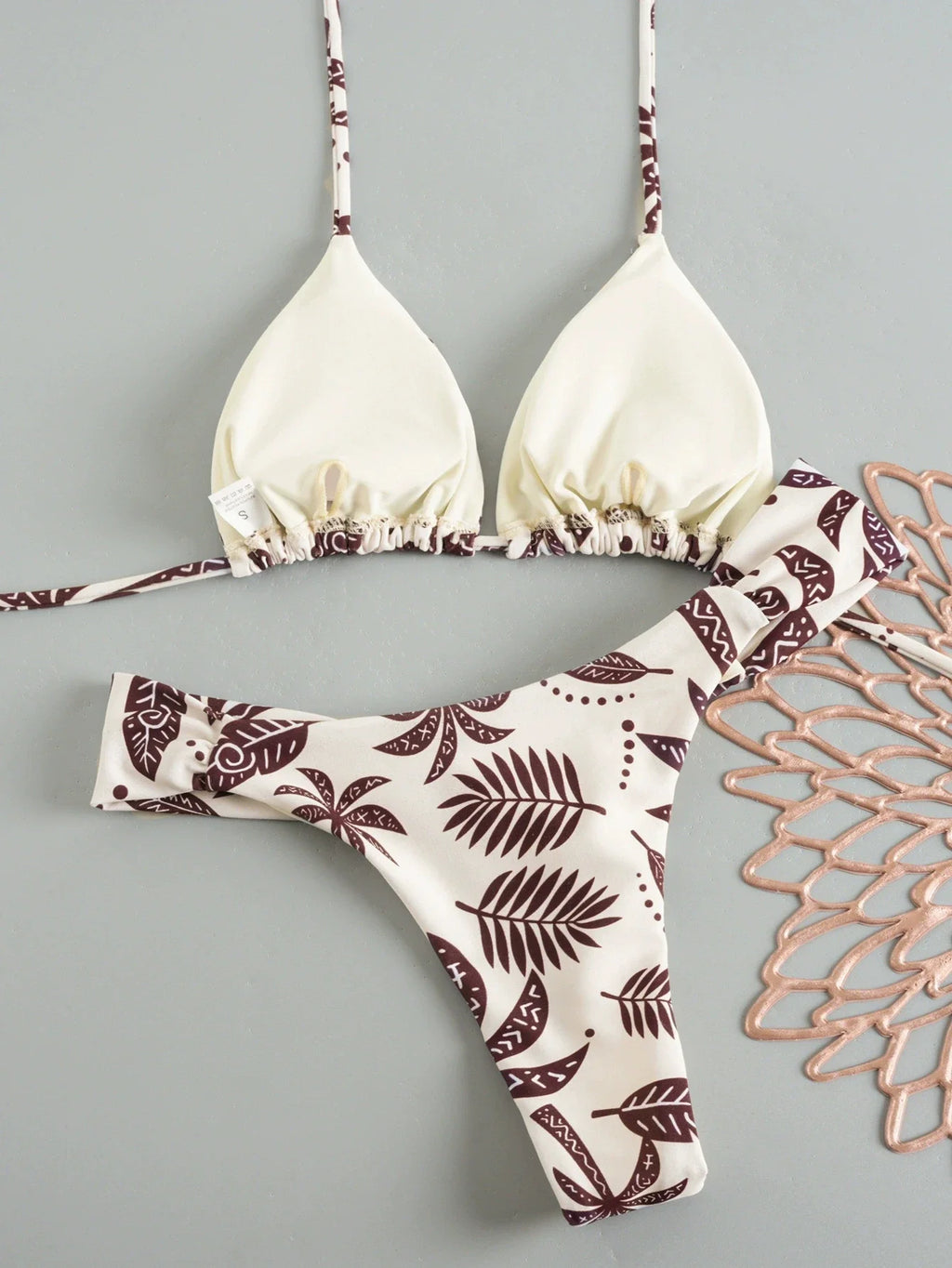 2026 Printed Thong Bikinis Padded Trikini Swimsuit Women Sexy Brazilian Swimwear Female Bathers Bathing Swimming Swim Suit