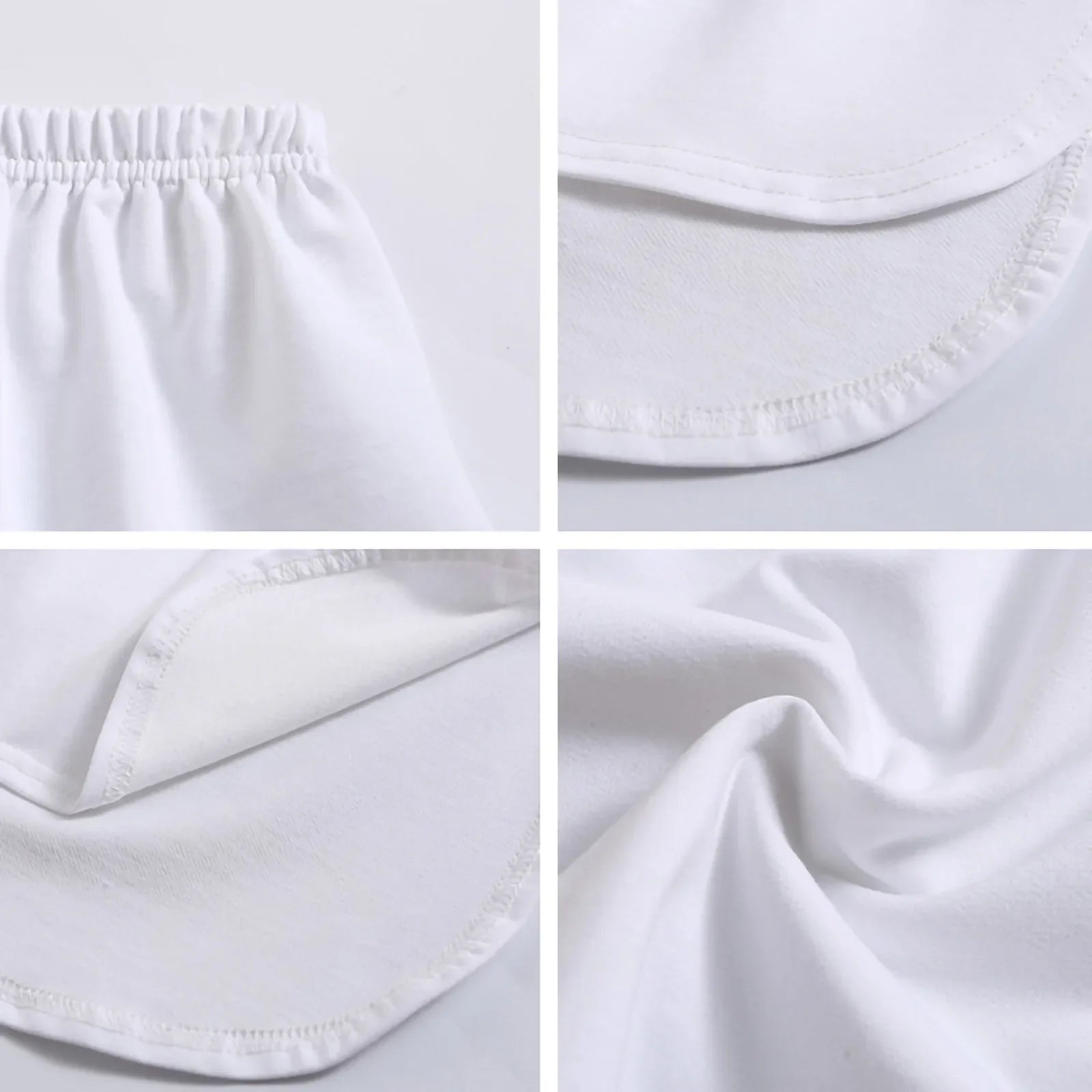 2pc Womens Elastic Waist Layering Underskirt Curved Hem Mini Skirt With Extended Back Casual Versatile Base Layer Top For Shirt