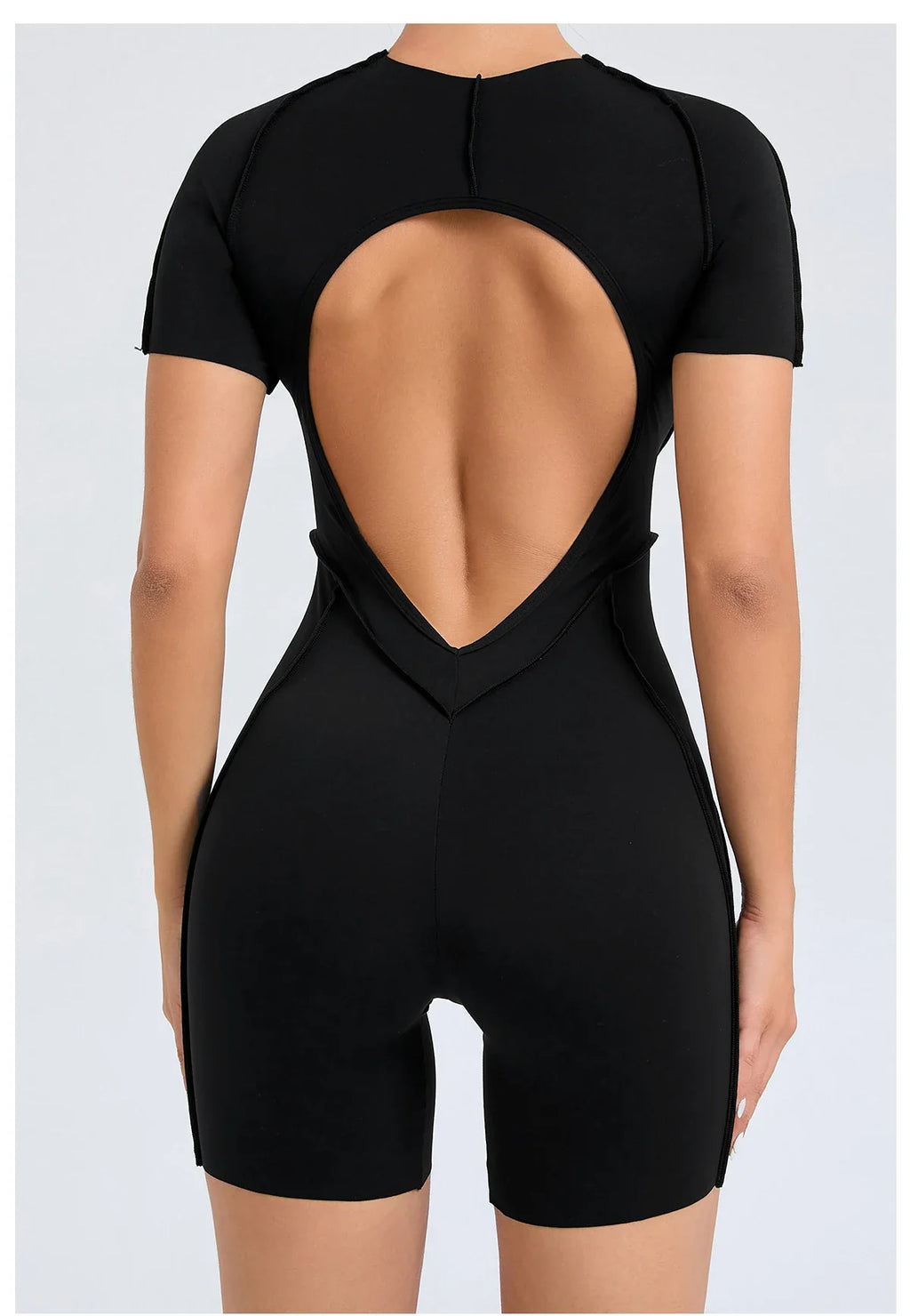 Short Jumpsuit Gym Clothes For Women Sportswear Fitness Overalls Backless Scrunch Booty Yoga Suit Sports Set Outfit