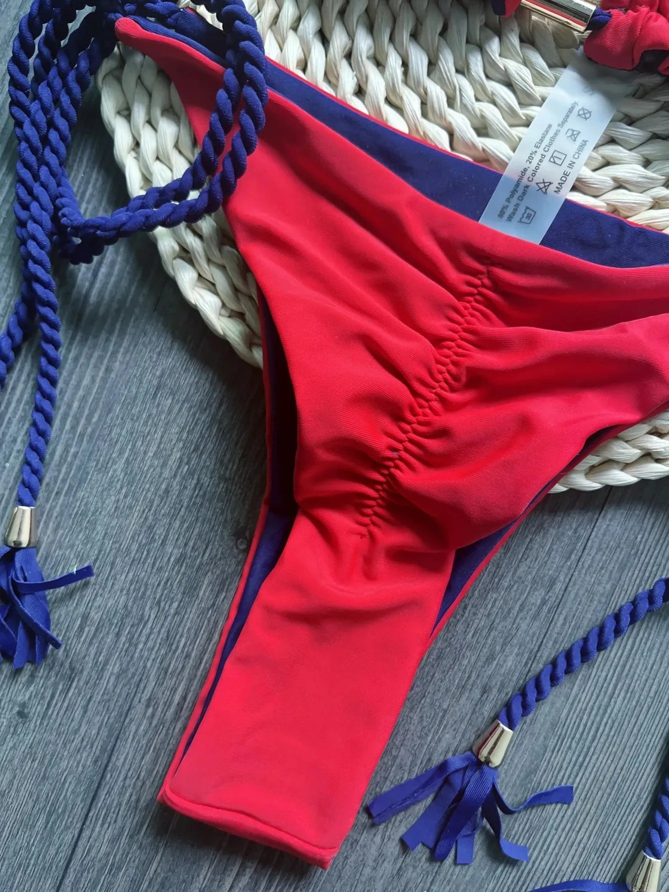 Sexy Solid color Women's Swimsuit Two-piece Triangle Swimwear Braiding rope Bikinis Set Beach Bathing Suit Brazilian Biquinis