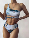 Sport Bikini Set Sexy Women Swimsuit Push Up High Waist Marble Blooming Print Swimwear Female Bathing Suit Banadores Mujer 2026