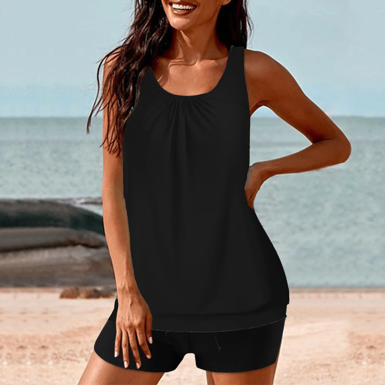 2026 Pinted Floral Tankini Two Pieces Swimsuit Women Vintage Swimwear Female Bathers Bathing Swimming Swim Suit Beachwear