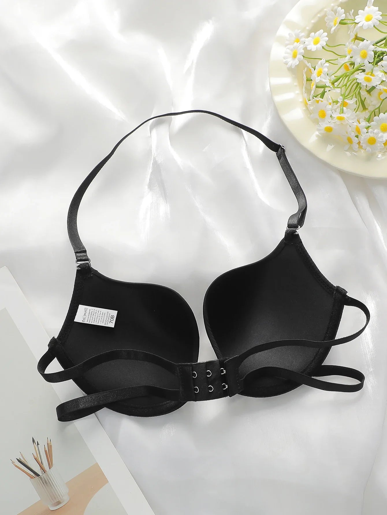 Sexy Lingerie multi-color hollow neck hanging women's underwear 3/4 cup gathering pull up bra party women's underwear J2943