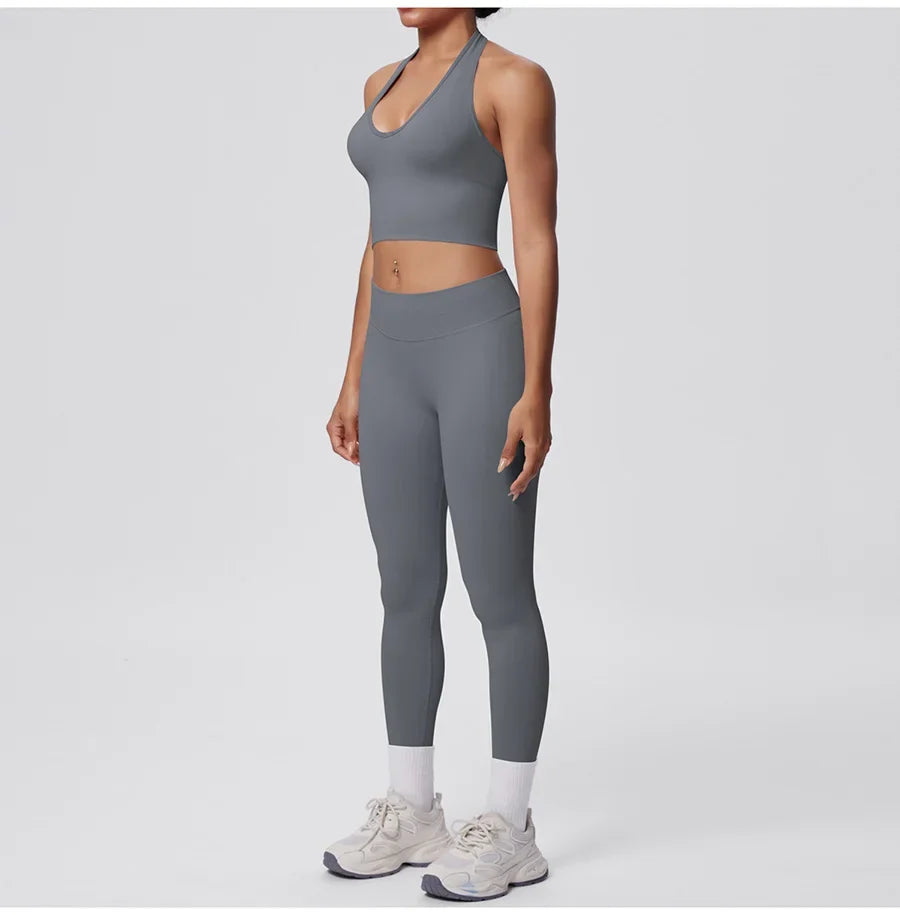 2pcs Yoga Set Gym Outfits Clothes Athletic Wear Yoga Suits For Women Fitness Set Tracksuits Sports Bra Gym Leggings Sportswear