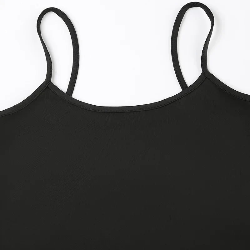 Sexy Spaghetti Strap Tank Tops Fashion Women White Solid Basic Sleeveless Y2K All-Match Crop Top Casual Streetwear Harajuku Tees