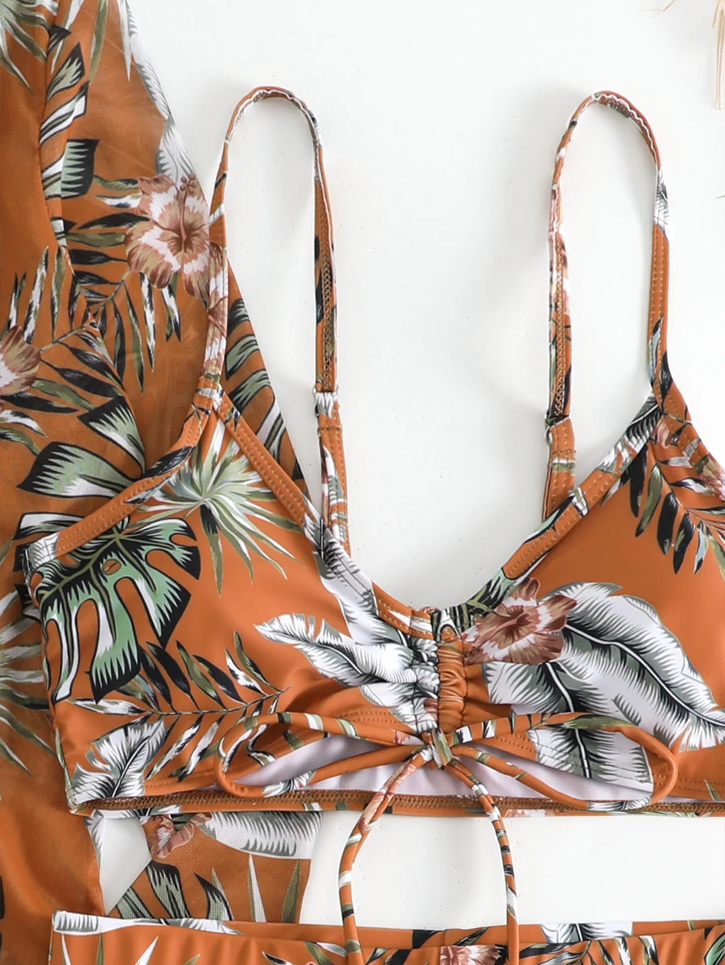 New Sexy 3 Pieces Suit for Women Neck Hanging Bikini Set+Cover-up Swimwear Sunproof Tankini High Waist Shorts Swimsuit Beachwear
