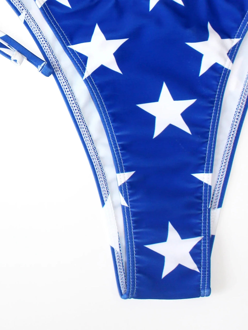 2025 New Women's Summer Beach Bikini Set American Flag Print Halter Strap Sexy Strapless Swimsuit for Beach Vacation Color Block