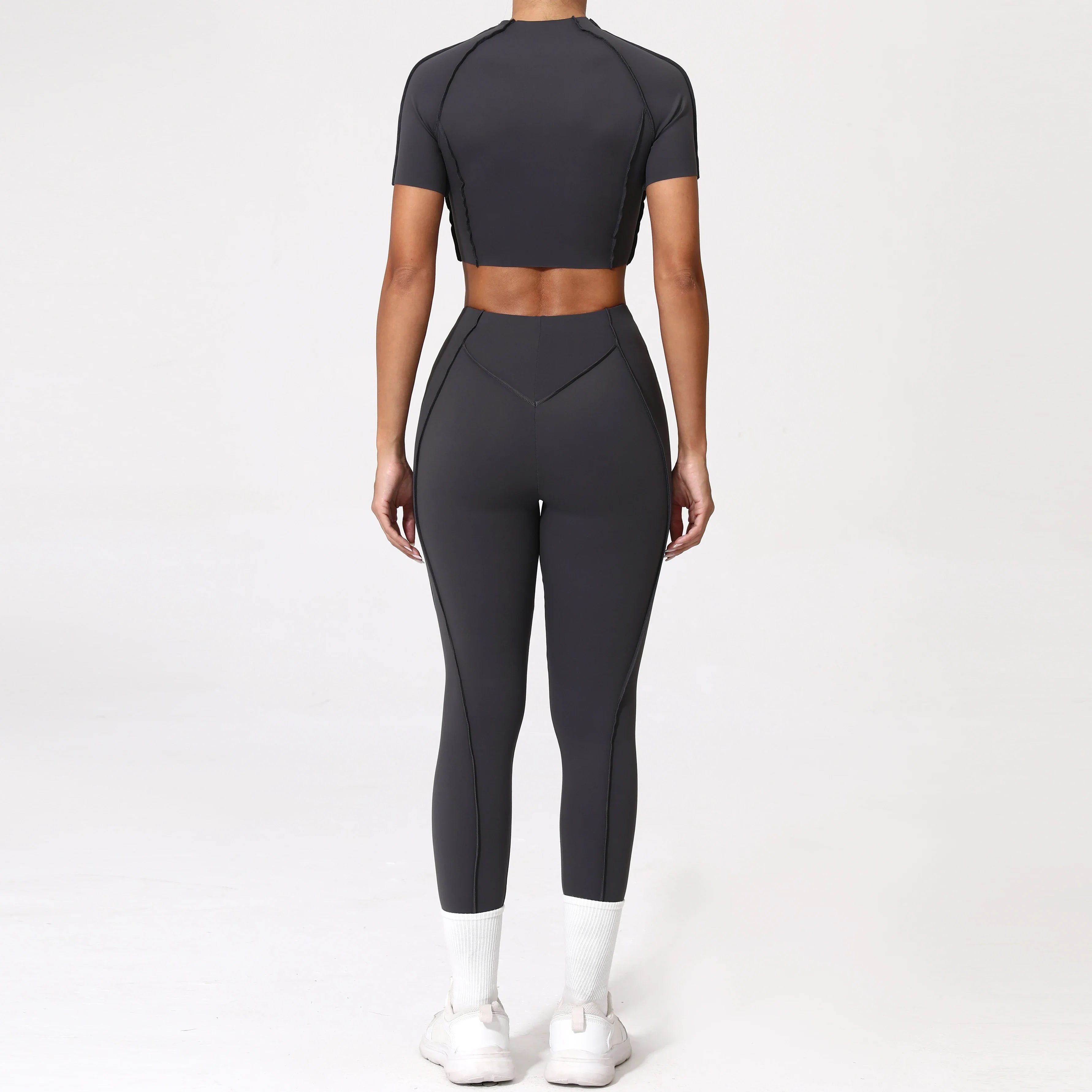 2PCS Yoga Suit Sports Set Women Quick-Drying Gym Set Women Tracksuit Running Workout Long Sleeve Sports Shirt Yoga Clothing