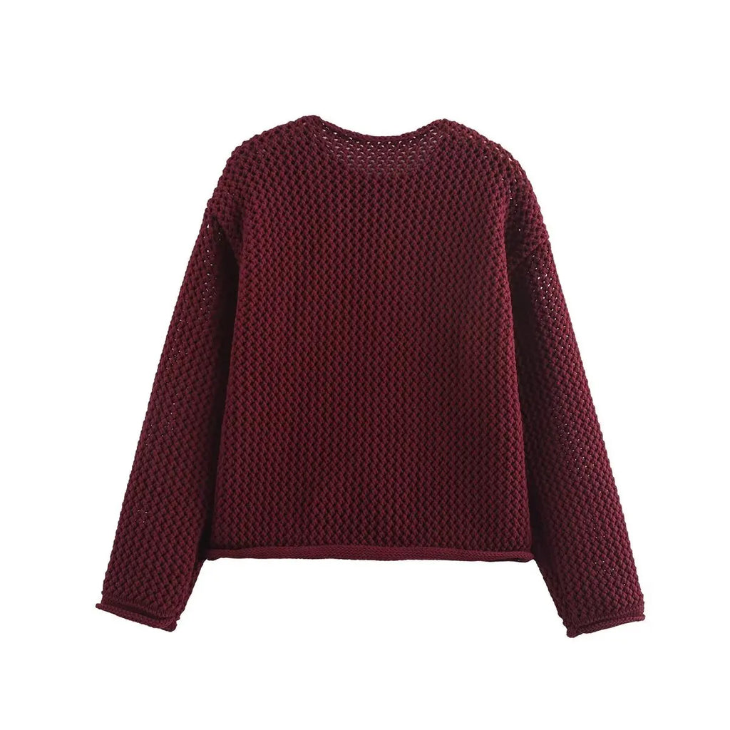 Foridol Autumn Winter New Burgundy Cardigan Women Knitted Long Sleeves Femme Casual Sueter Mujer Loose Short Sweater Buttons