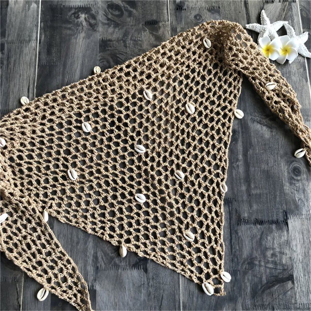 7 Colors Hollow Out Crochet Knitted Sarong Pareo Beach Cover Up Cover-ups Beach Dress Beach Wear Beachwear Female Women V7010
