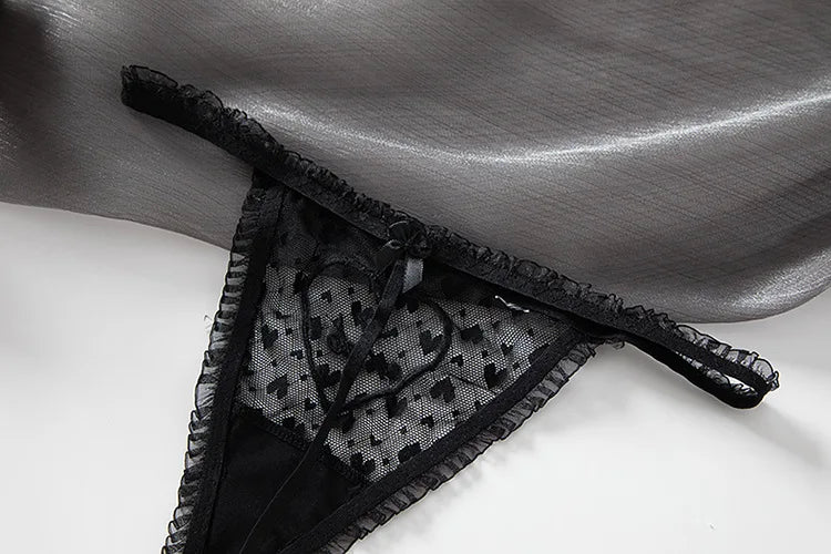 Embroidery Heart Sexy Girls Panties Women Briefs Thong Lace G String Underwear Thin Transparent Female Low Waist Lingerie