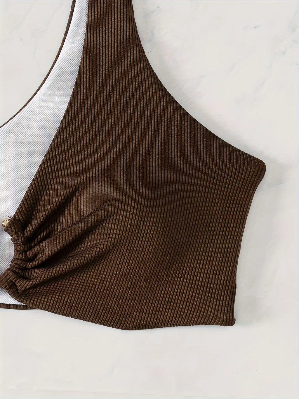 ZTVitality Sexy Brown One Shoulder Bikini Set 2024 New Arrival Padded Bra Swimsuit Women's Swimwear Summer Beachwear Biquini