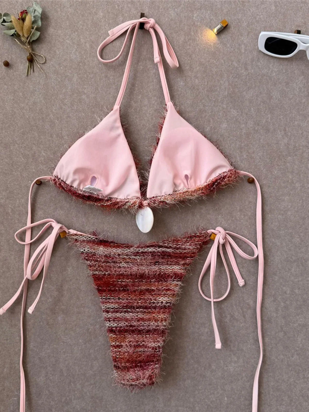 Printed Halter Bikini Women Swimwear Female Swimsuit High Leg Cut Padded Bather Bathing Suit Swim Two-pieces Bikini set K8119
