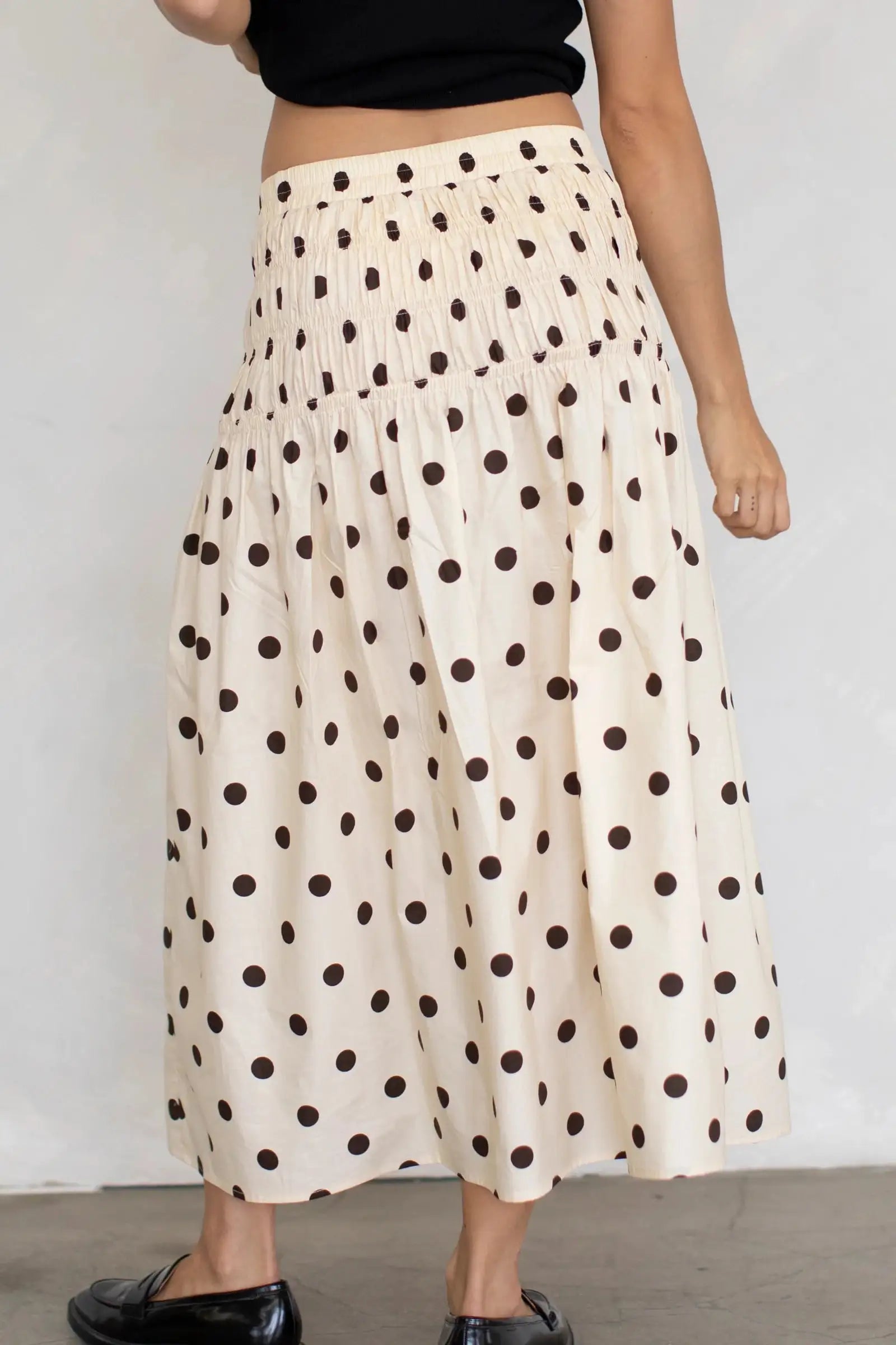 Women Polka Dot Elastic Waist A-Line Long Skirt High Waist Chiffon Skirt Fashion Y2K Streetwear Elegant Maxi Mesh Bottoms