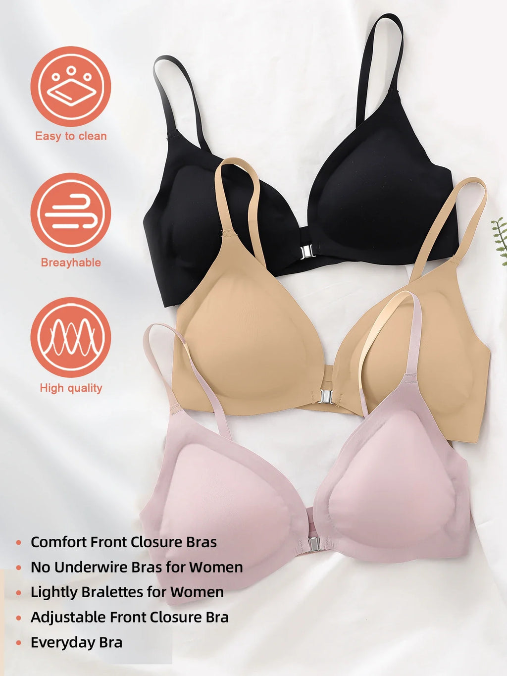 American Women's High Waist Seamless Bra and Panties Set Underwear Breathable Comfort Briefs S-2XL Thong Soft Underwear