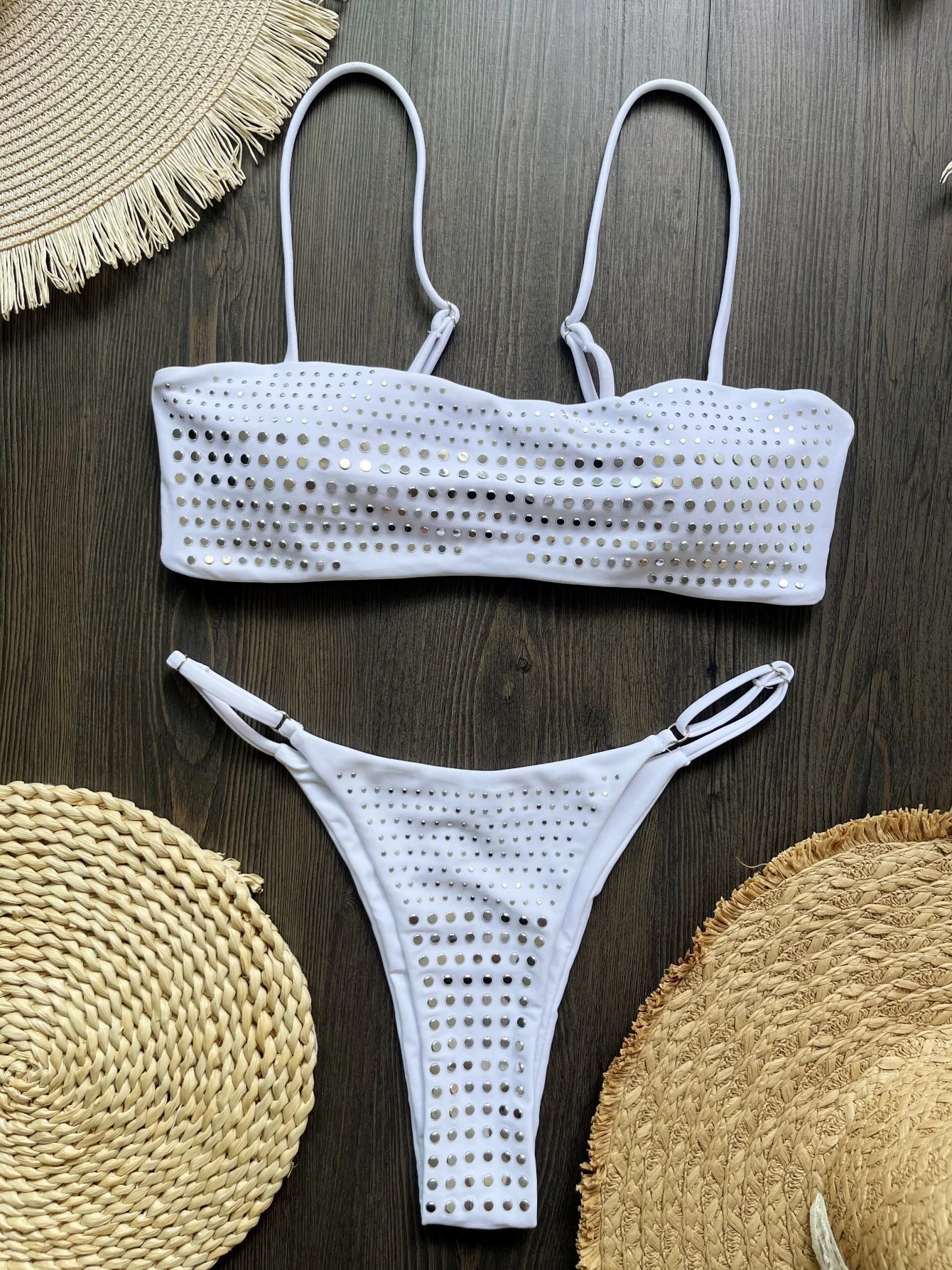 2026 New Sexy Diamond Bikini Women Swimsuit Bandeau Biquini Push Up Swimwear Female Shiny Bathing Suits Bodysuit Beachwear