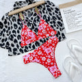 Bikini 2026 Sexy Swimwear Swimsuit Women Push Up High Waist Backless Floral Print Red Bikinis Set Bathing Suit Beach Bikini New