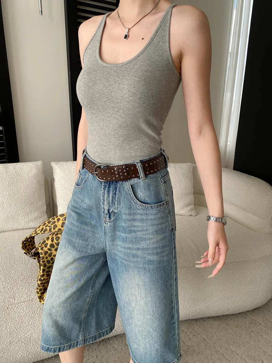 Sports vest U-neck slim fit camisole bottoming T-shirt