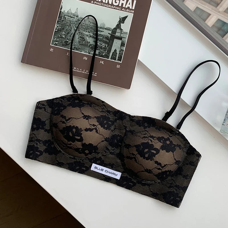 MOYISU Parisian Lace Bra Women Strapless Summer Push Up Small Bust Multiway Wear Bandeau Bralette UK Ship Fashion Top Bestseller