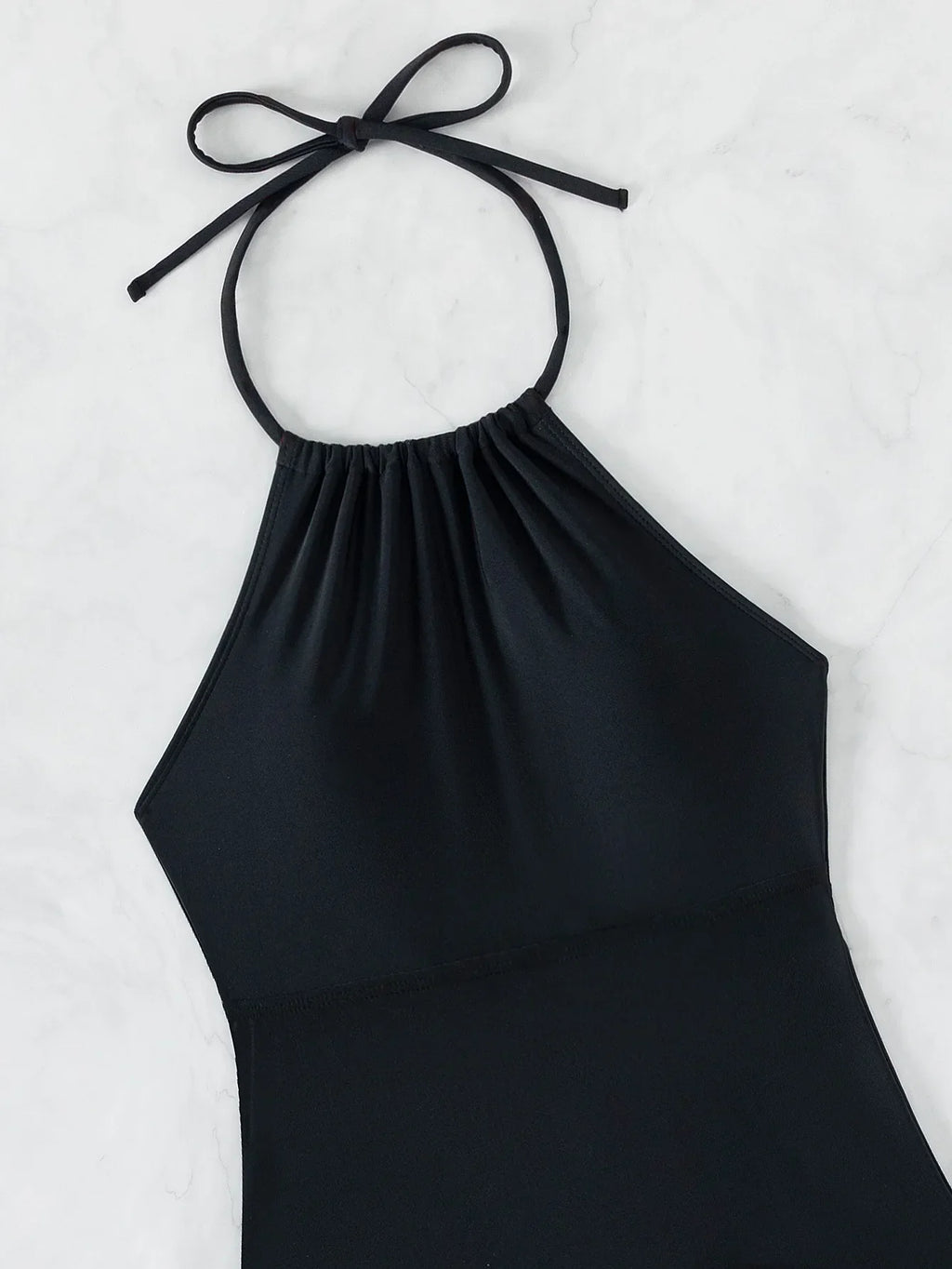 2026 Women's Bikini 2-piece Swimwear Tankini Set Sexy Halter Black Bathing Suit  Floral Print Drawstring High Waist Swimsuit