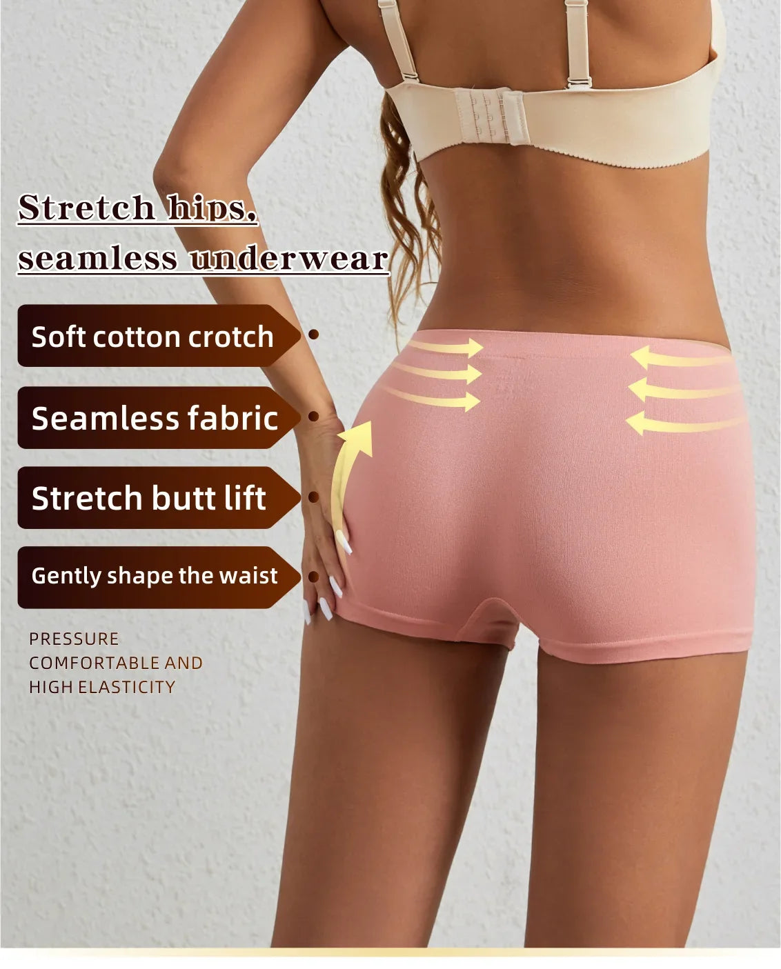 Women's underwear, compression pants, sports shorts, solid color underwear, comfortable and close fitting flat underwear