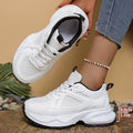 Black White Breathable Chunky Sneakers Women Korean Lace Up Platform Sneaker Shoes Woman Thick Bottom Mesh Sport Shoes Female
