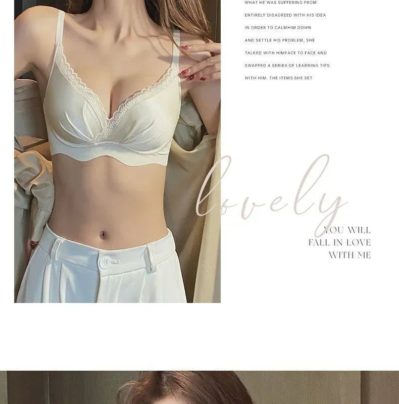 Desire Thin Push-up Seamless Adjustment Women's Small Breasts Sexy Underwear Without Underwire Support Anti-sagging Bra Summer