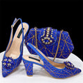 Doershow beautiful Italian Shoes And Bag Sets For Evening Party With Stones Italian Leather Handbags Match Bags! 1-30