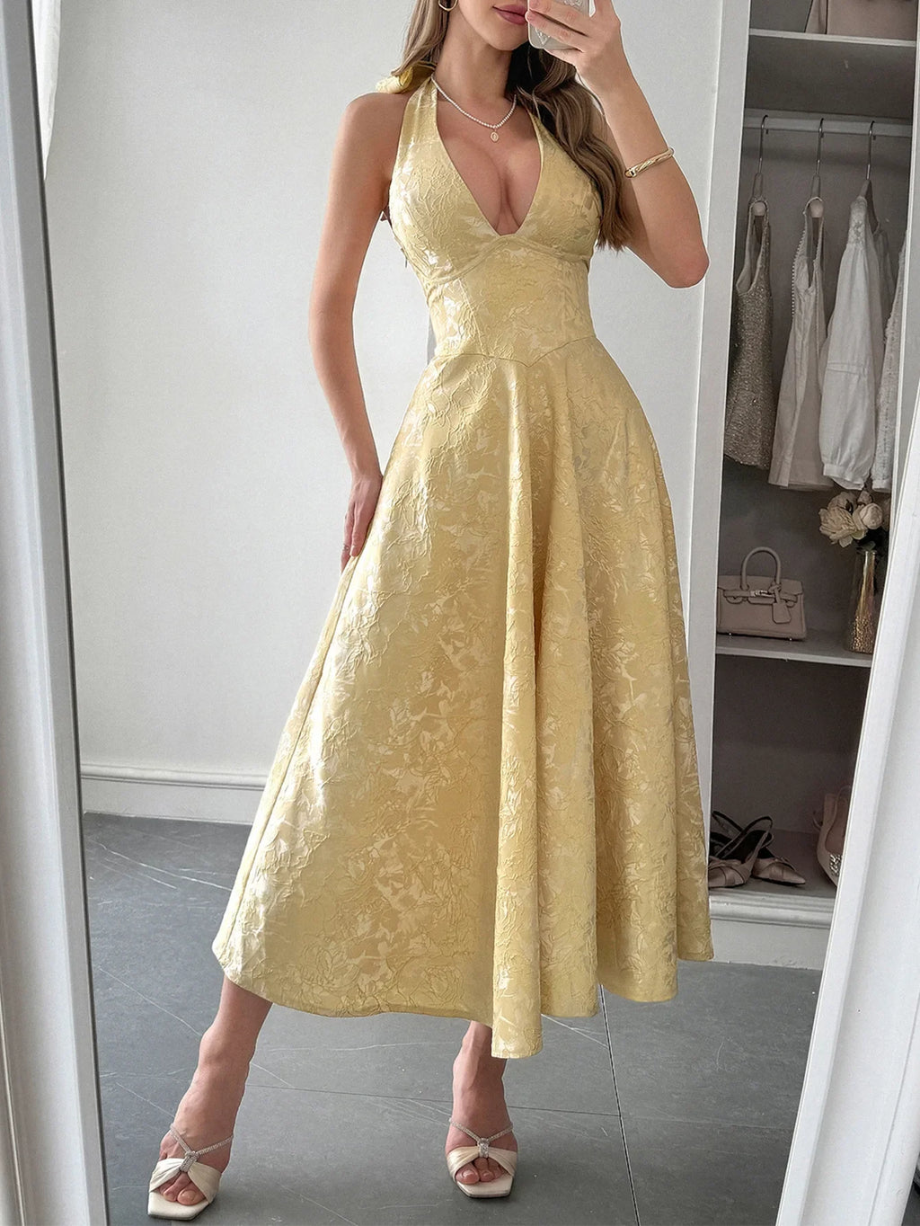 White Jacquard Backless Bow Evening Party Dress Women Robes Backless Elegant Sexy Dress Bodycon Long Summer Dress Vestidos