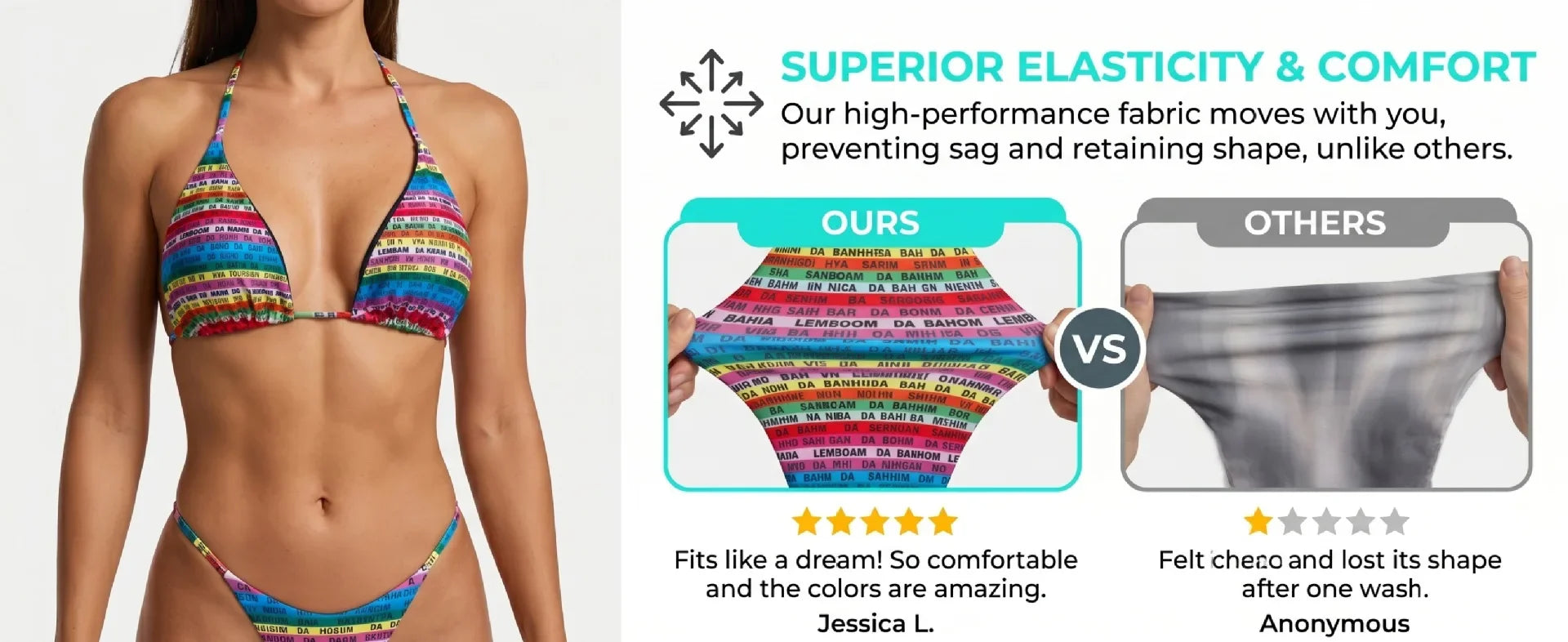 Letters Print Colorful Micro Mini Thong Bikini 2026 Women Swimwear Female Swimsuit Two-pieces Bikini Set Bathing Suit Swim Lady
